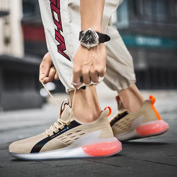 

Men's Running Shoes High Quality Walking Shoes Lace-up Jogging Sneakers Comfortable Hard-Wearing Shock-absorbing Sneakers