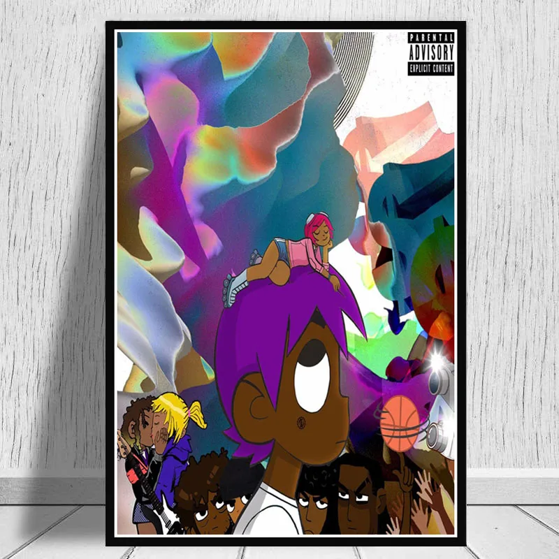 Плакатный принт Художественная Картина на холсте Lil uzi VERT Luv Is Rage Rapper хип-хоп музыкальный альбом звезда настенные картины гостиная домашний декор