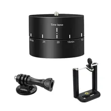 Time Lapse 360 Degree Auto Rotate Base 60 120 Minutes Timelapse Tripod Heads for Gopro hero 7 6 5 4 3 Canon Action Camera Phone