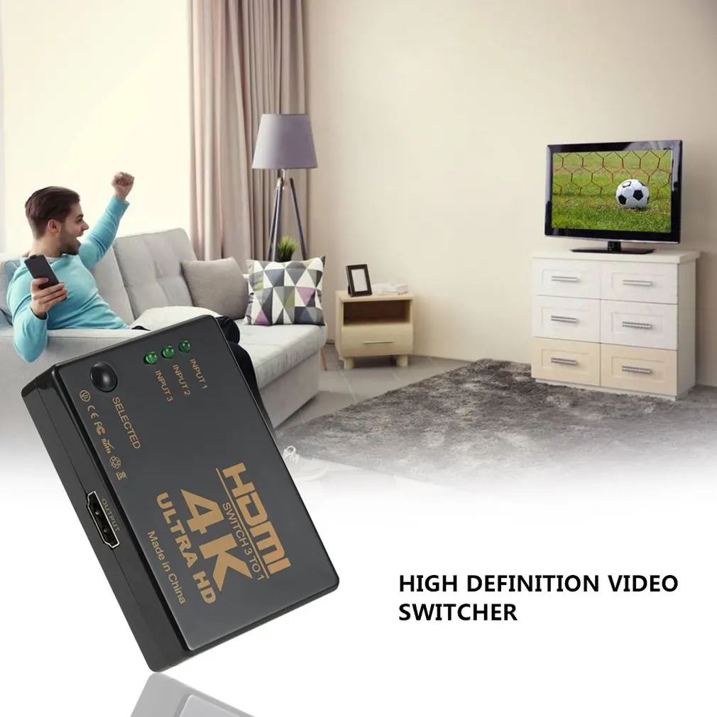 4K* 2K 3x1 HDMI переключатель сплиттер 3 в 1 выход HDTV аудио видео конвертер адаптер с пультом дистанционного управления для XBOX360 DVD PS3 проектор