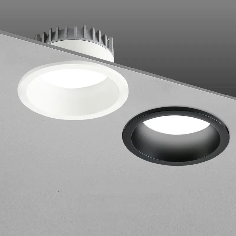 Recessed Anti-glare LED led downlight 18W 24W Dimmable 85-265V Ceiling Lamp Spot Light 12W 15W Home Living Room Bedroom Lighting