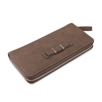 

REALER small women bag wallet casual long purse zipper wallet female clutch bag with bowknot ladies purses wallets money purse