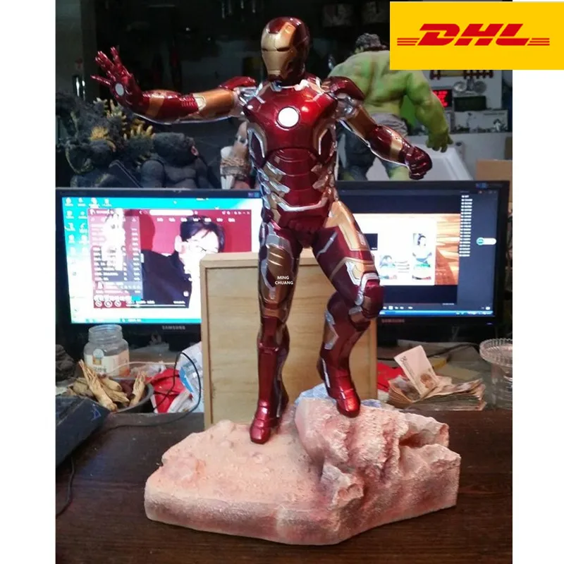 

20" The Avengers Statue MK43 Iron Man Bust Tony Stark Full-Length Portrait Holiday Gift GK Action Figure Toy BOX 50CM V834
