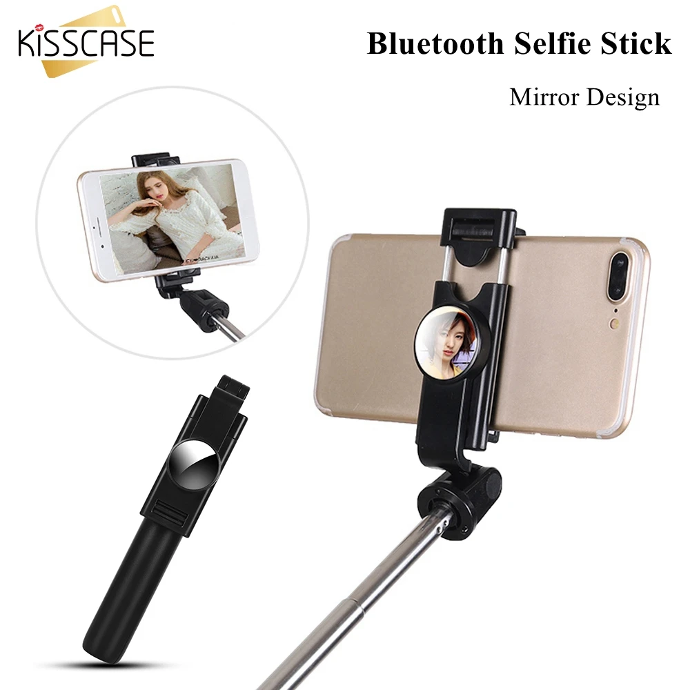 KISSCASE Bluetooth селфи палка складной выдвижной светильник штатив монопод селфи палка Кнопка ручной для samsung Xiaomi Andriod