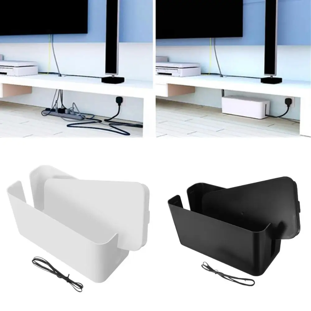 

PP Removable Cover Design Convenient Black White Cable Tidy Storage Box Power Switch Easy to Heat Emission Prevent Dust Safety