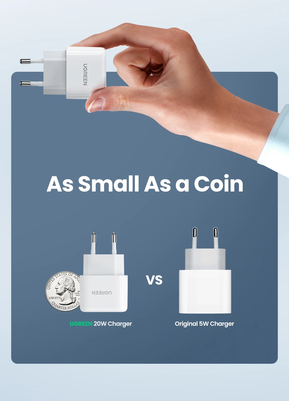 Củ sạc nhanh Ugreen 20W PD3.0, QC4.0 CD241
