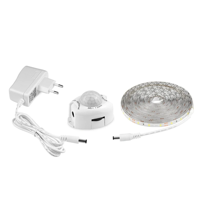 

ABUI-Led Light with 5M Smart Sensor Cabinet Light Motion Sensor Wardrobe Bedroom Lamp White Fpc Eu Plug