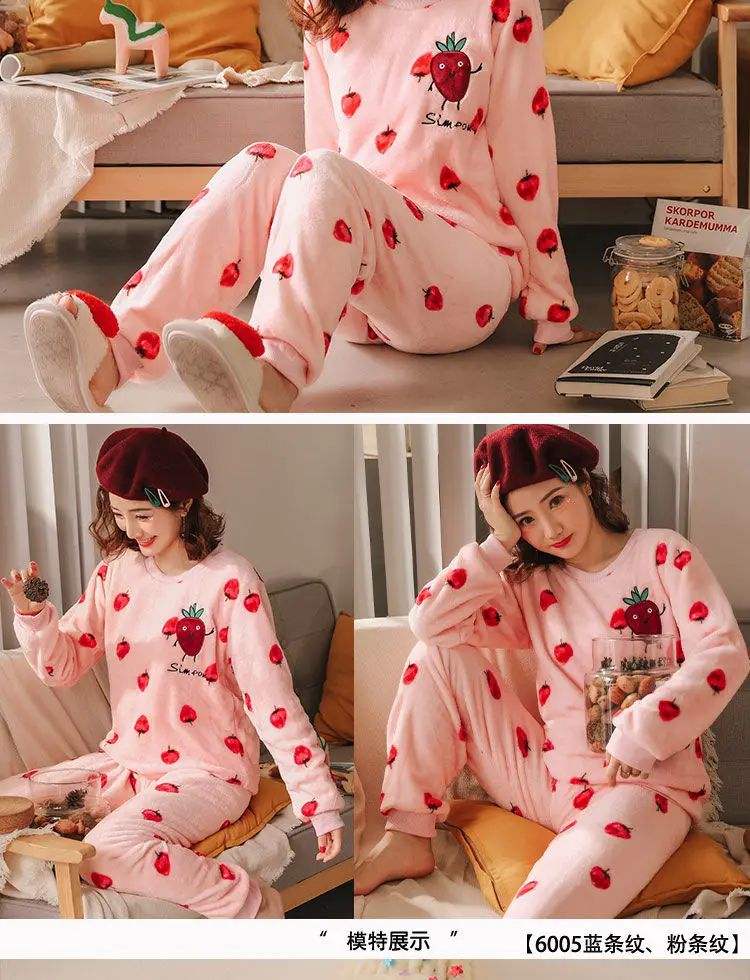 Корейские милые пижамы с Микки Маусом, женские пижамные костюмы, зимняя Домашняя одежда, бархатные коралловые пижамы размера плюс, теплая Фланелевая Пижама