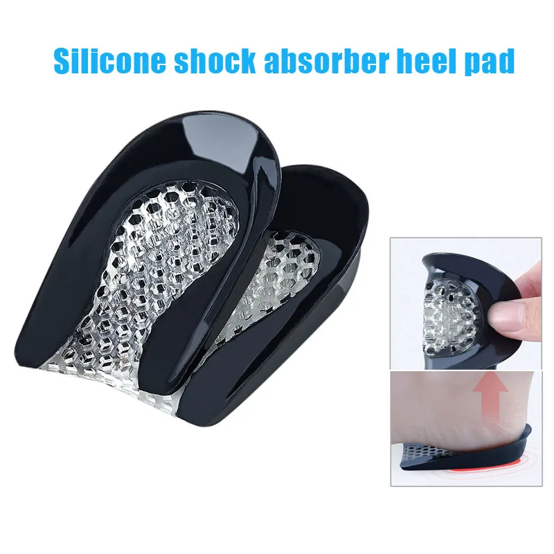 

2019 Unisex New Silicone Cushioning Shock Absorption U-Shaped Honeycomb Design Breathable Insert Pads Relieves Pain Heel Pad