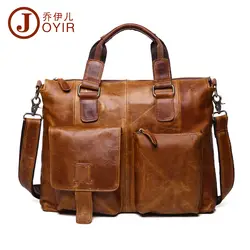 Joyir из натуральной кожи для мужчин сумка Мужские портфели Мужской кожаный Бизнес ноутбук сумки Сумка через плечо