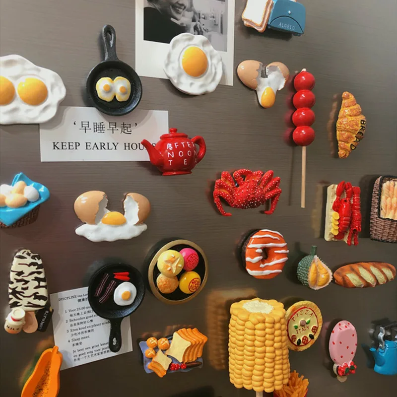 Fridge Magnet Artificial Food Refrigerator Magnet Bread Egg Vegetables Magnetic Home Decorations Re Ment Gifts Home Accessories Fridge Magnets Aliexpress