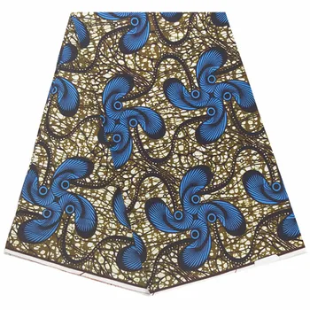 

100% Cotton Real Ankara African Wax Print Fabric 6yards Wax African Wax Prints Fabric for Party Dress H1104-17