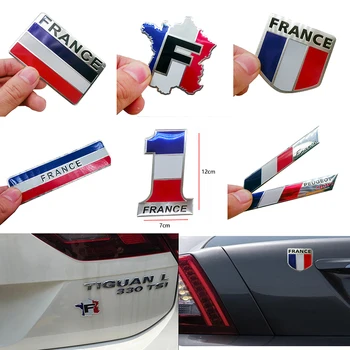 

1pcs Car Styling 3D Aluminum France Flag Emblem Badge Car Sticker Decals Accessories For BMW Audi Kia Renault Ford Nissan Mazda