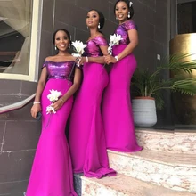 Mermaid sequin bride bridesmaid dress plus size prom party evening dress