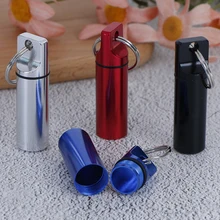 

Portable Travel Pill Medicine Box Case Waterproof Container Keychain Tools Capsule Bottle Key Ring Chain First Aid Medicine Box