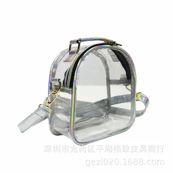 

2020 Summer Laser Transparent Crossbody Bag Shoulder Bag Large Capacity Trend PVC Women's Jelly Transparent Small Bag
