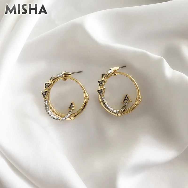 MISHA, модные серьги для женщин, серьги-гвоздики ручной работы, имитация драгоценных камней, циркониевые амулеты, ювелирные изделия для девушек, подарки для девушек 0062