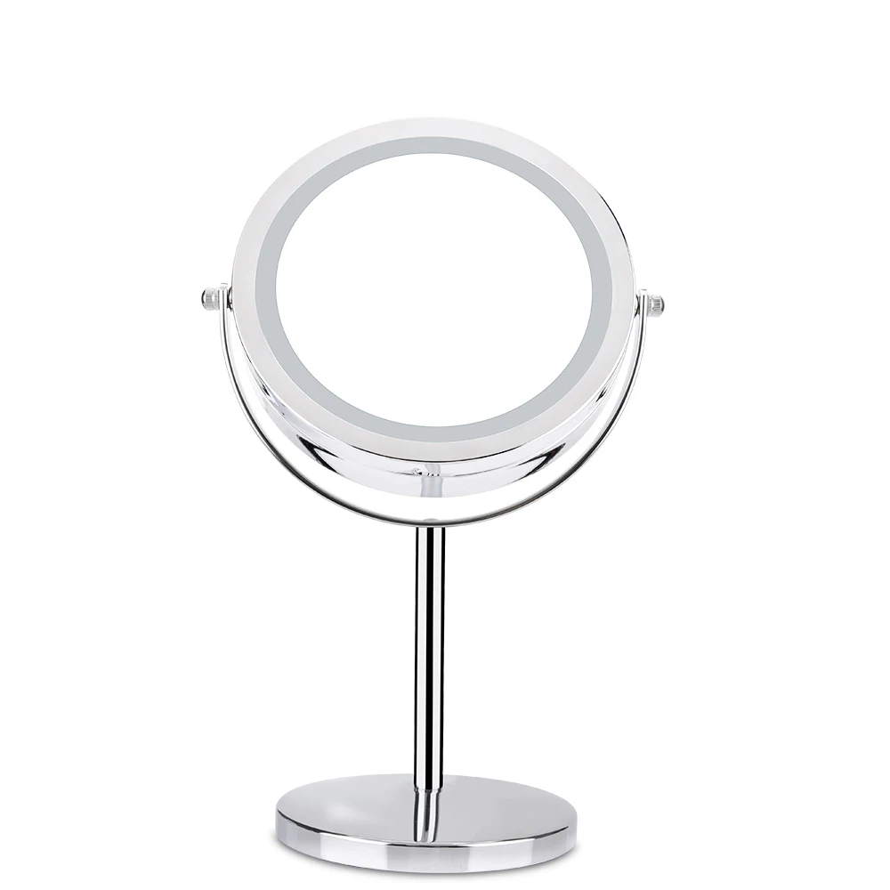 

Double Face Dressing Mirror LED 360 Degree Rotating Portable Small Cosmetic Makeup Mirror Desktop Beauty Mirror Make Up Tool