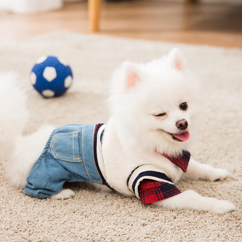 Hipidog костюм для собаки клетчатые рубашки плюшевый свитер для собаки с рубашкой комбинезон для собаки