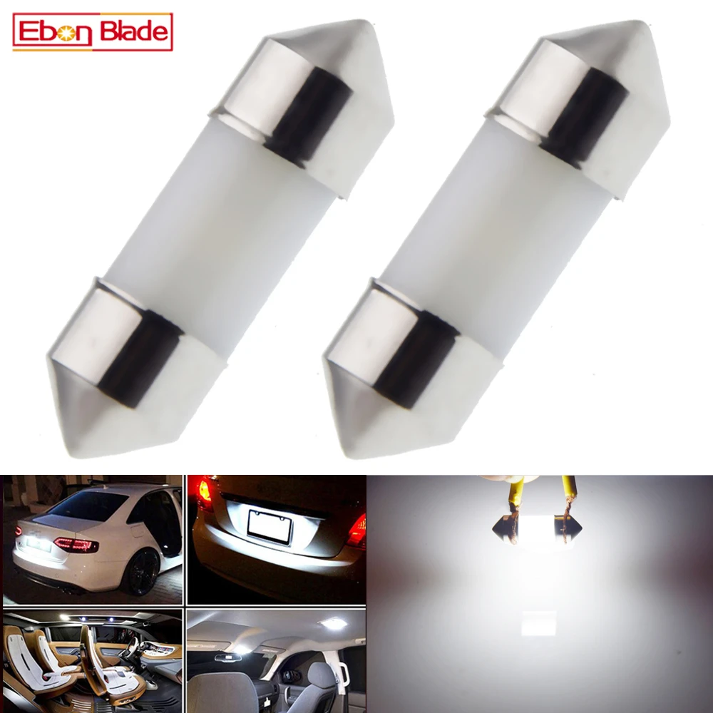 Фото Автомобильные светодиодные лампы C5W, 2 шт., 28 мм, 29 мм, чип 3030, 3 SMD, 6000K, для двери, багажника, гирлянда, купольная карта, лампа для чтения номерного знака, автостайлинг №1