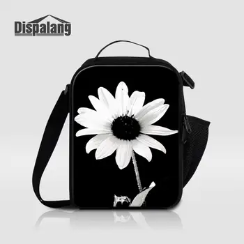 

Dispalang Women Messenger Lunch Bags To Work Personalized Flower Insulated Cooler Bag For Girls Food Picnic Crossbody Lunch Box