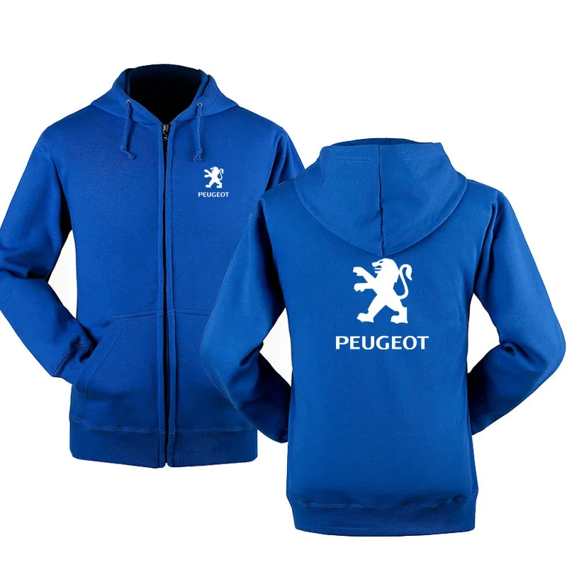 Логотип Peugeot молнии с капюшоном зимние толстовки хлопковые свитер на Модное