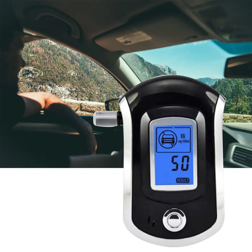 Professional LCD Alcohol Tester Portable Police Digital Alcohol Tester Respiratory Test Analyzer Alcohol Tester AT6000