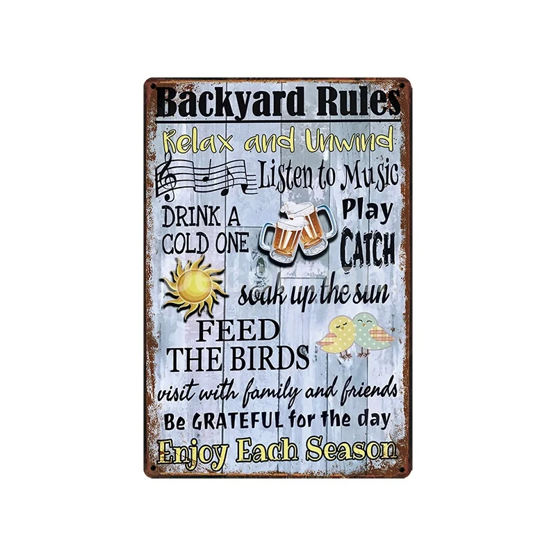 [DecorMan] сад цветок птица ванна ананас виноград жестяные знаки на заказ металлические постеры Бар Декор LT-1797 - Цвет: SL-10786