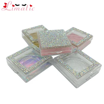 

Blingbling Eyelashes Glitter Package Boxes Diamond Empty Lash Case Wholesale 10pcs Mink Lash 10-25mm