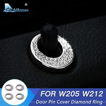 

AIRSPEED 4pcs for Mecerdes Benz C Class W205 E Class W212 Accessories Interior Mouldings Car Door Pin Circles Cover Diamond Ring