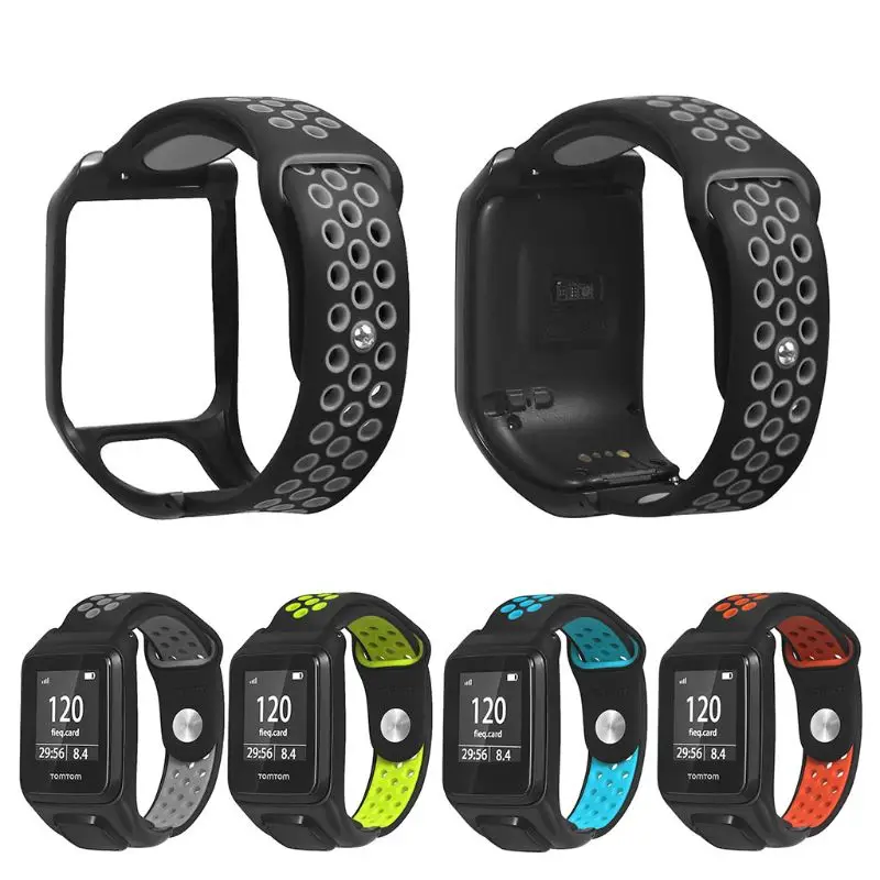 Дышащий ремешок для часов, сменный силиконовый ремешок для Tomtom Runner 3/Adventurer/Golfer 2/Runner 2 Cardio Music Watch