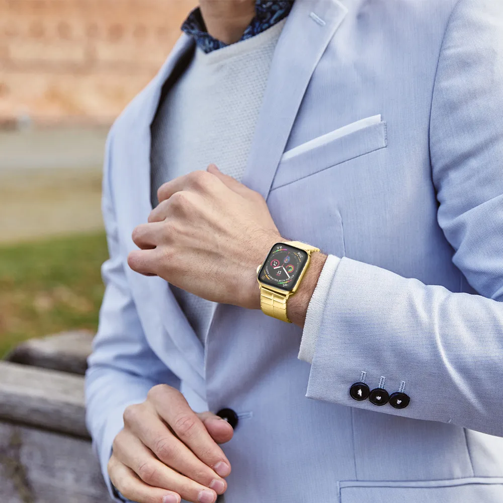 Ремешок из нержавеющей стали для часов Apple Watch 4, 40 мм, 44 мм, металлический ремешок для замены браслета iWatch Series 3, 2, 1, 38 мм, 42 мм