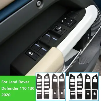 

LHD&RHD ABS Black/Oak Wood Grain Car Inner Window Lifter Switch Button Trim For Land Rover Defender 110 130 2020 Car Accessories