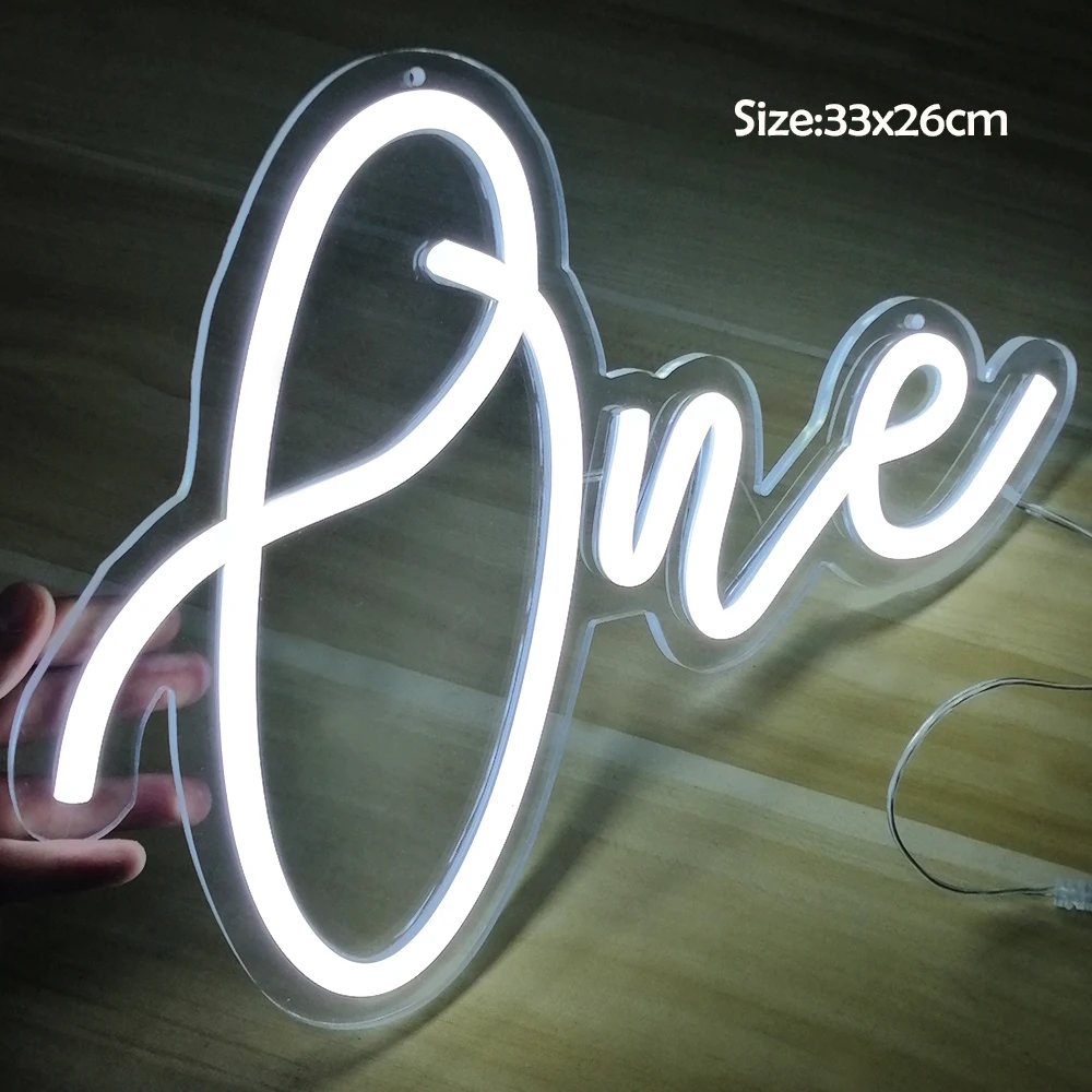 Birthday Custom Made  Number One Neon Sign Phrase Led Lights Party Wedding Wall Art Home Bar Light Personalized Decor