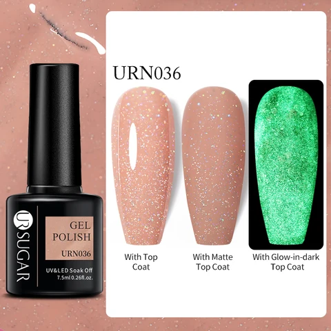SUGAR Luminous Gel Top Coat Semi Permanent Glow In Dark Fluorescent Soak Off UV LED Color Gel Nail Varnish Nails for Manicure