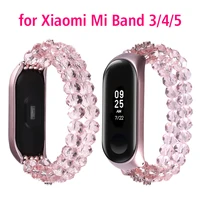 Luxe Mi Band 6 5 Band Sieraden Armband Voor Xiaomi Mi Band 4/3 Correa Dressy Bands Vervanging Kristal Vrouwen Meisje pulsera Roze