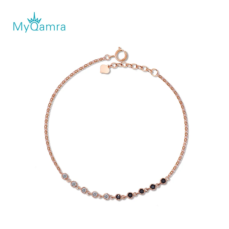 

Pure 18K Gold Bracelet Simulated diamond Chain Adjustable Chain Jewelry Gift Couple Bracelet Mom