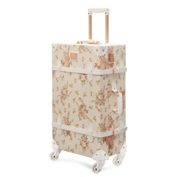 only luggage8 Женский чемодан 2" 22" 2" 26" для путешествий, Ретро стиль, чемодан с цветочным рисунком, тележки для путешествий, багажные сумки с колесами - Цвет: only luggage8