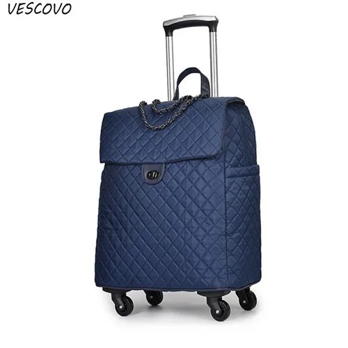 blue VESCOVO 20 дюймов портативная дорожная сумка с колесиками женская сумка легкая большая емкость чемодан сумка для переноски - Цвет: blue