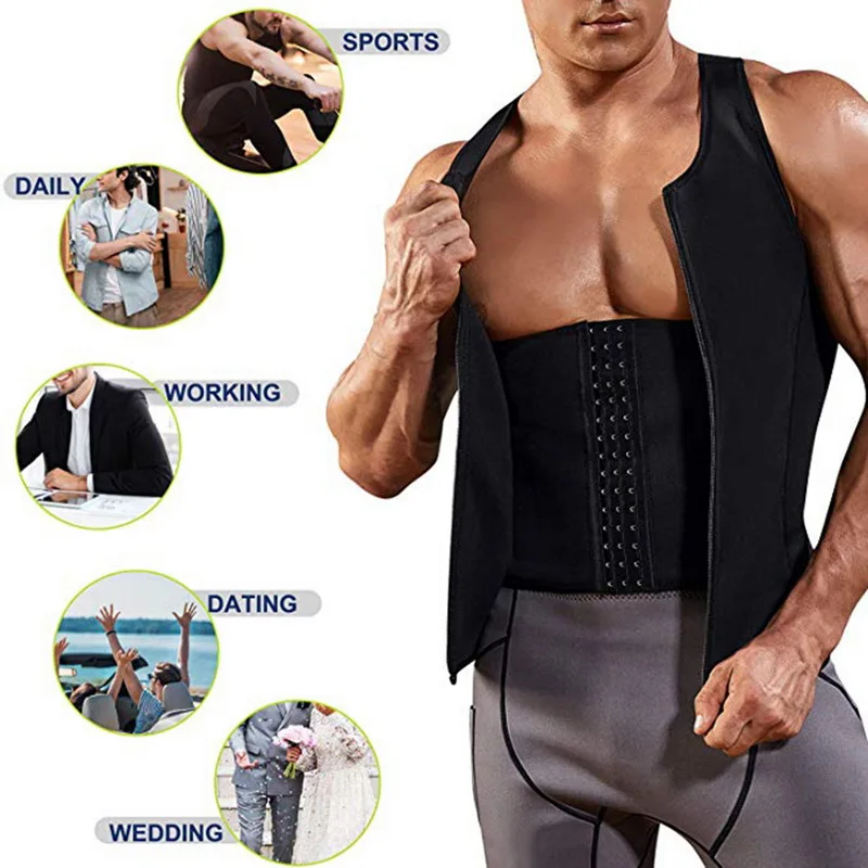 Хорошая размера плюс Body Shaper Для мужчин для похудения талии тренер молния сауна тренировочный корсет жилет Вес потери Body Shaper Корсеты