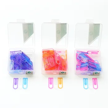 

3BOX Stationery plastic pin paper clip creative lovely paper clip candy color