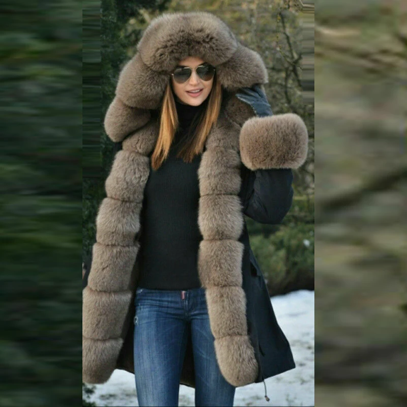 winter jacket women new long parka real fur coat big Hood fur collar hooded parkas thick outerwear street style