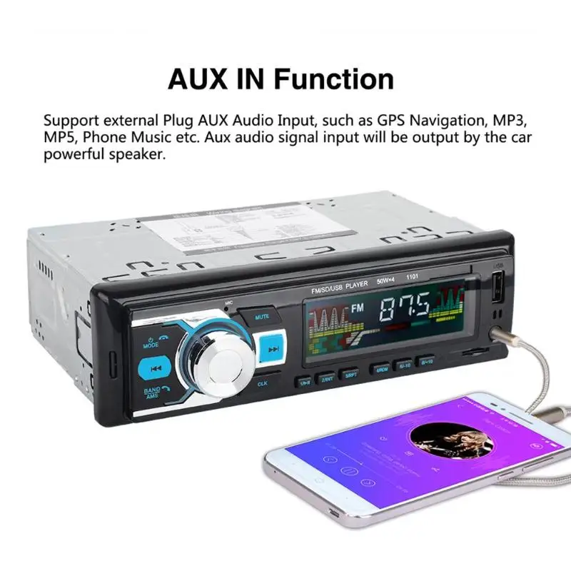 Встроенный oled-экран Bluetooth автомобильный стерео MP3-плеер fm-радио U диск AUX-IN Автомобильная электроника