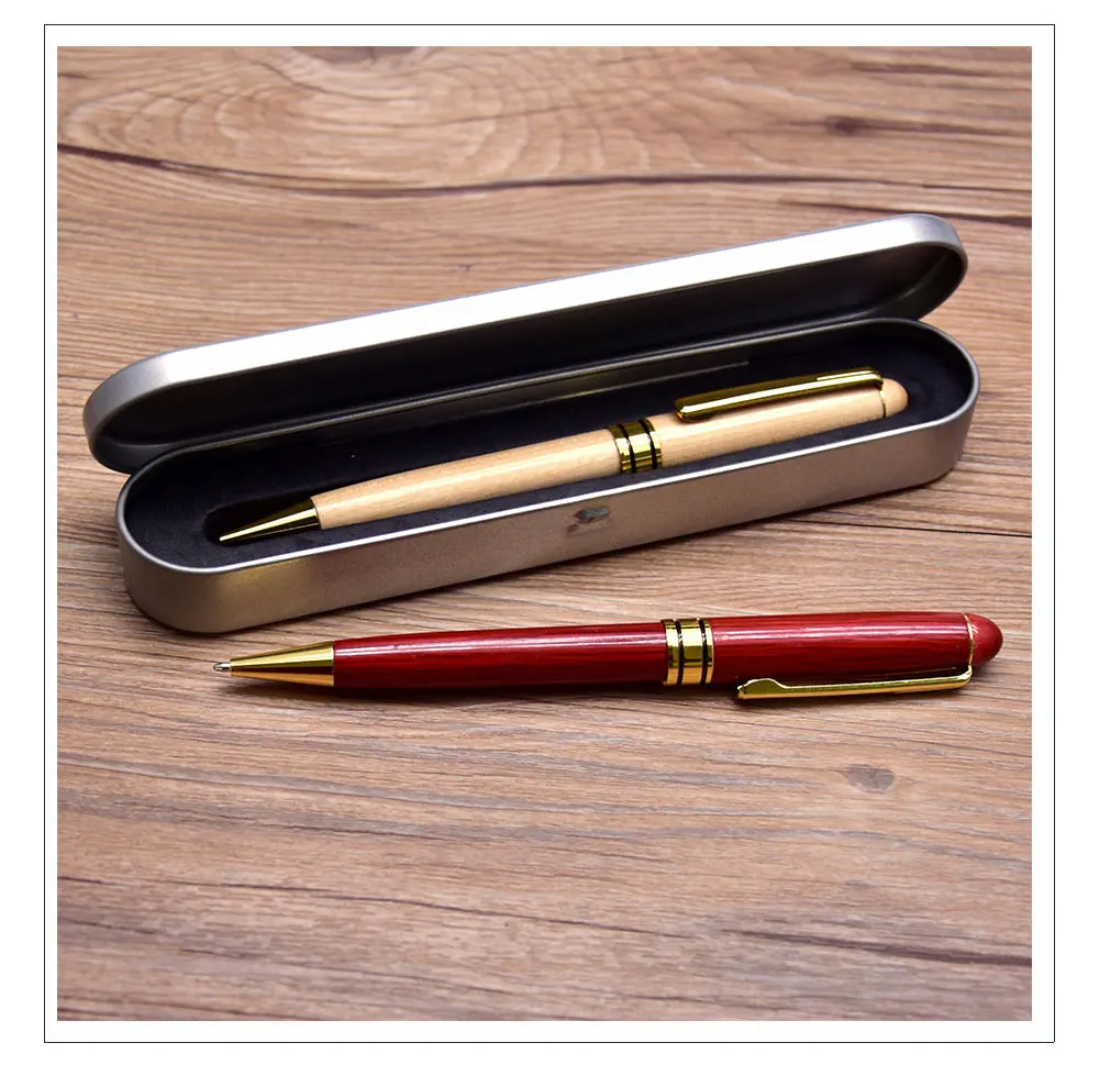 Guoyi G088 высококачественные деревянные шариковая ручка из красного и белого дерева для обучения, офиса, школы, канцелярские принадлежности, Подарочная роскошная ручка и бизнес-ручка для отеля