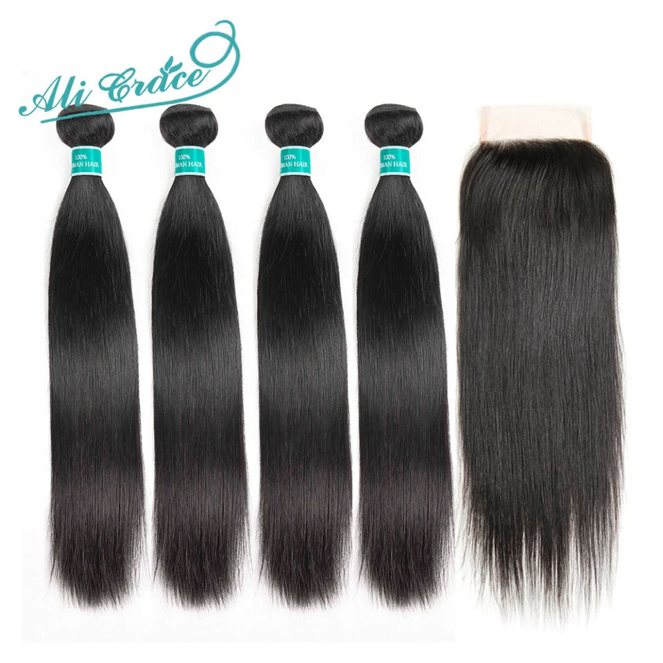 Ali_Grace_Brazilian_Straight_Hair_With_Closure_100_Remy_Human_Hair_4_Bundles_With_4_4