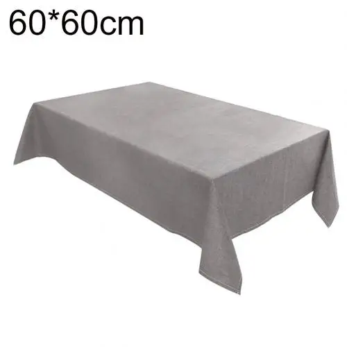 Light Gray 60x60 Прямоугольная льняная непромокаемая скатерть с защитой от ожогов - Цвет: Light Gray 60x60