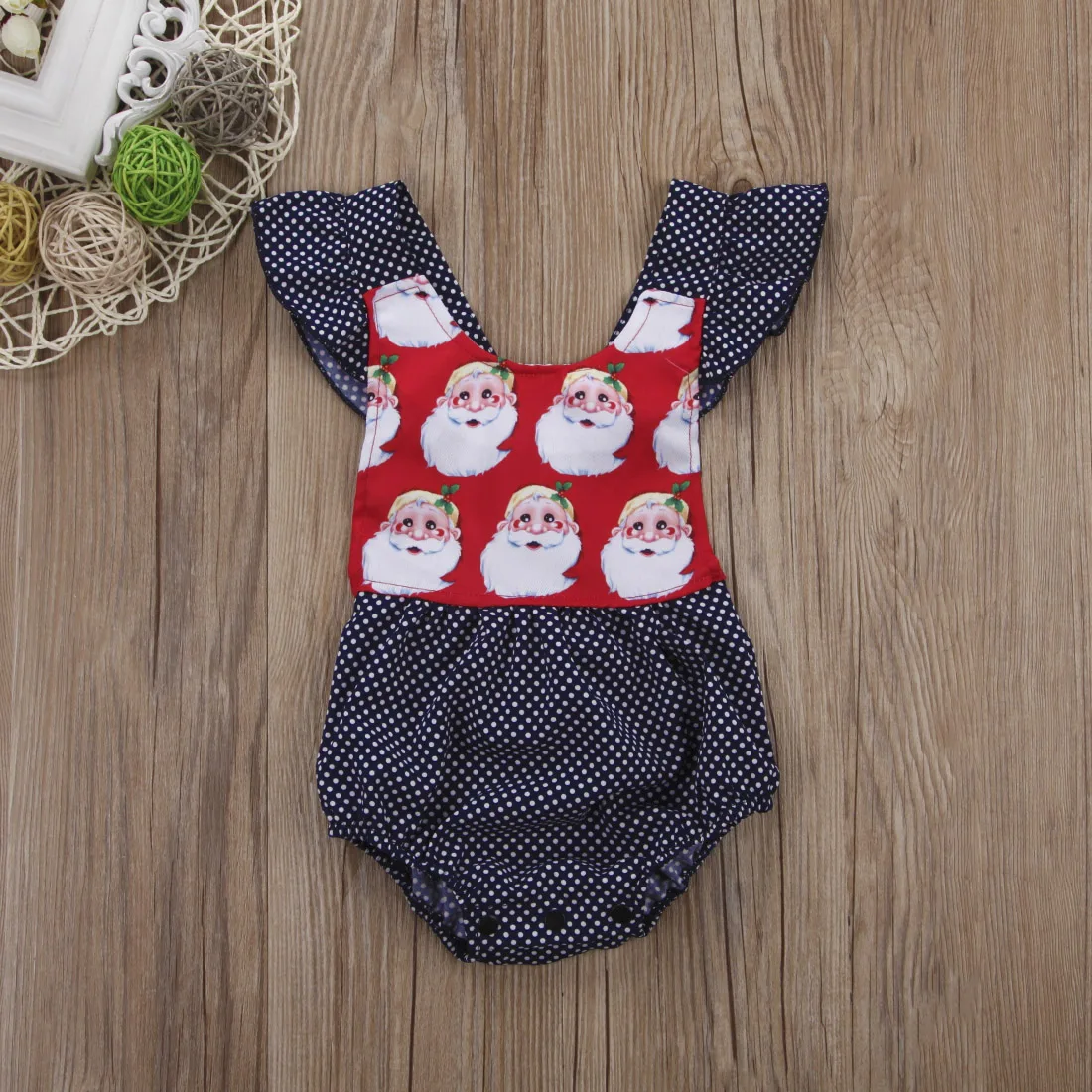 New Style Christmas Newborn Baby Girls Clothes Floral Cotton Sleeveless Romper Jumpsuit Outfit Baby Clothing