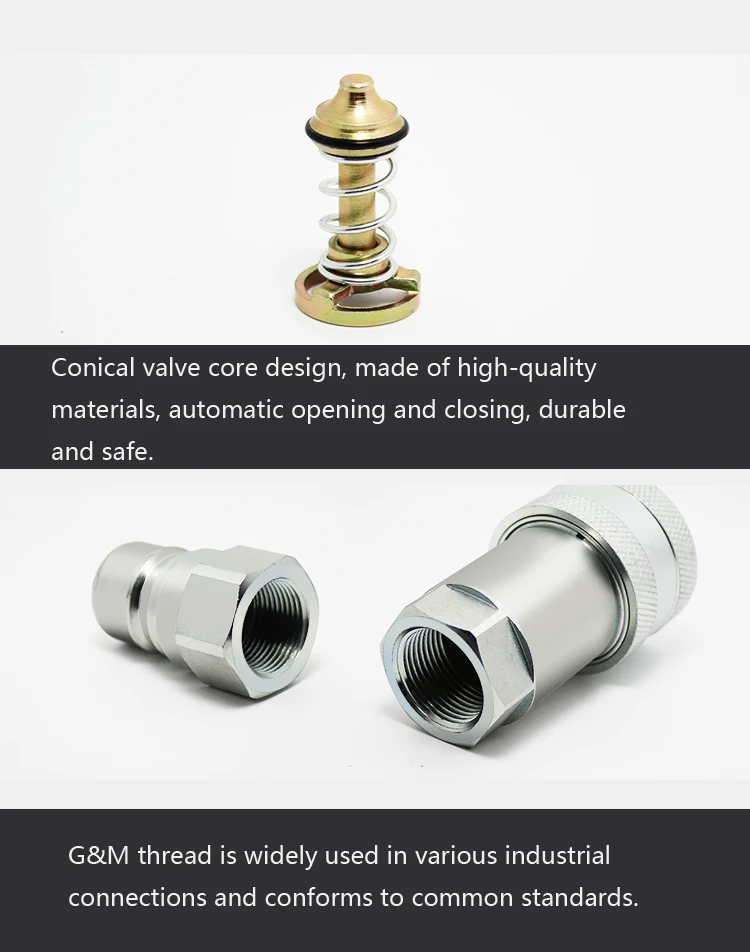 plugue de aço carbono fechado, acoplamento rápido, 1 4 