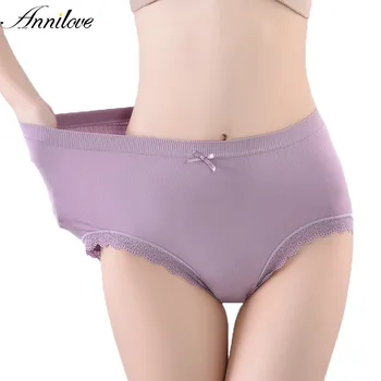 

Annilove Underwear Lace Women Cotton Panties High Waist Panty Knickers Comfortable Underwears 5Pcs