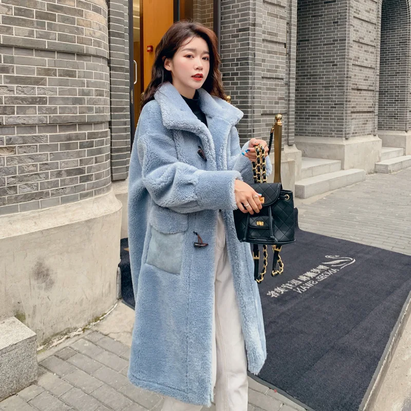 

Photo Shoot Lambs Wool Coat Women's Mid-length Toggle Loose-Fit Korean-style Western Style New Style Autumn And Winter Retro Hon